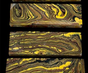 Natural Stone Marble Handle Scales - Alligator Skin (Sold per Set)