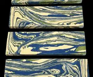 Natural Stone Marble Handle Scales - Blue Green Marble